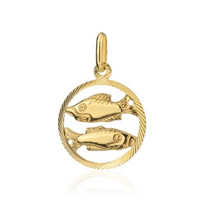 Złoty wisiorek zawieszka znak zodiaku Ryby złoto 585