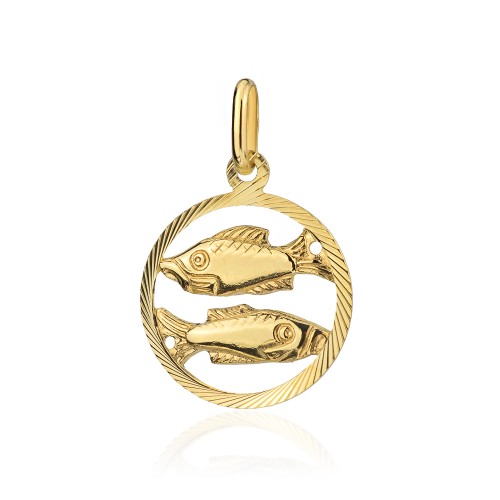 Złoty wisiorek zawieszka znak zodiaku Ryby złoto 585