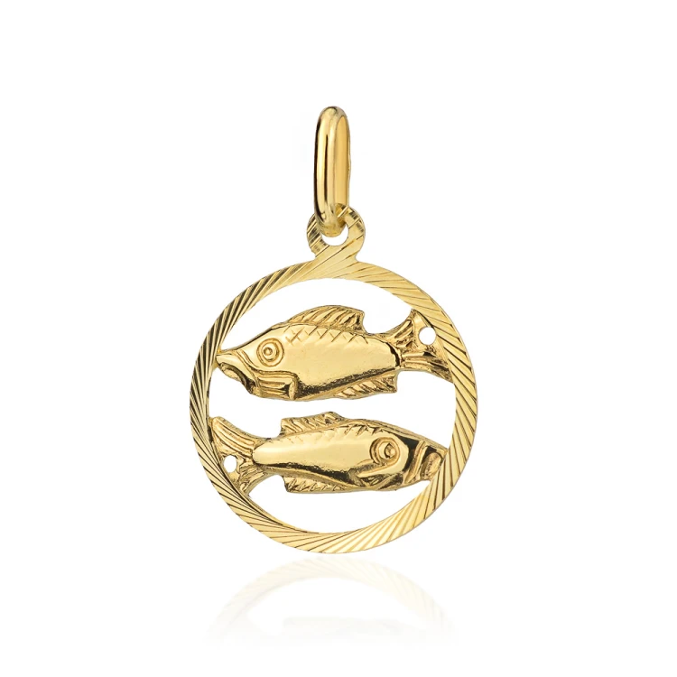 Złoty wisiorek zawieszka znak zodiaku Ryby złoto 585 Z371-585-RYBY MARKO