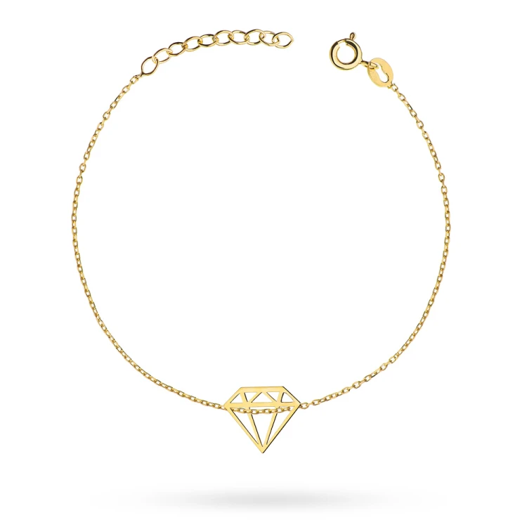 Złota bransoletka zawieszka diament brylant na łańcuszku Fancy BK362-333-Z221 marko
