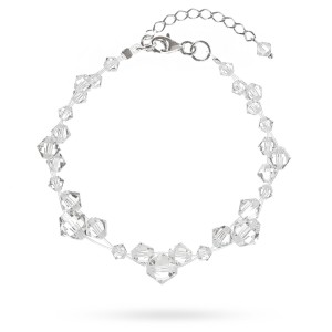 Bransoletka ślubna z kryształami Swarovski srebro 925