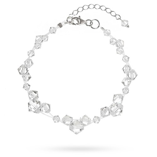 Bransoletka ślubna z kryształami Swarovski srebro 925