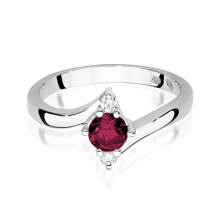 Pierścionek z białego złota z rubinem 0,50ct i brylantami Triola P038-B585-R0.50 marko