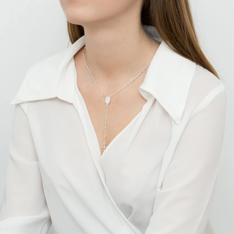 Srebrny różaniec Chrzest Komunia 925 D044-925 MARKO