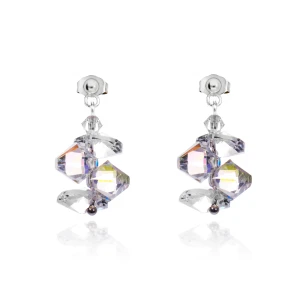 Mieniące się kolczyki Swarovski wiszące na sztyft