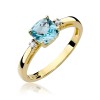 Pierścionek z żółtego złota z topazem Kultowa W003 próba 585 topaz 0,70ct MARKO