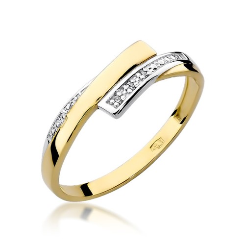 Złoty pierścionek 585 z brylantami 0,02ct Obietnice