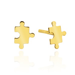 Złote kolczyki celebrytki puzzle JESO pr.585