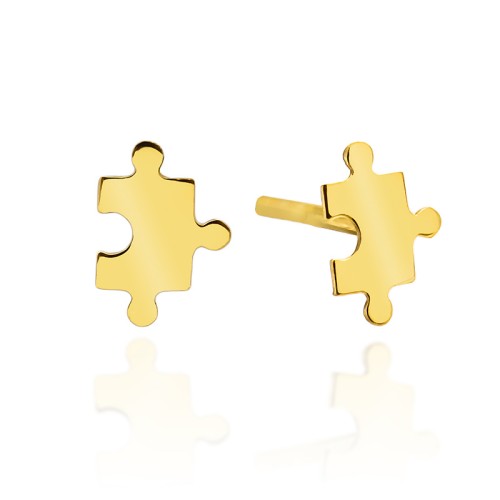 Złote kolczyki celebrytki puzzle JESO pr.585