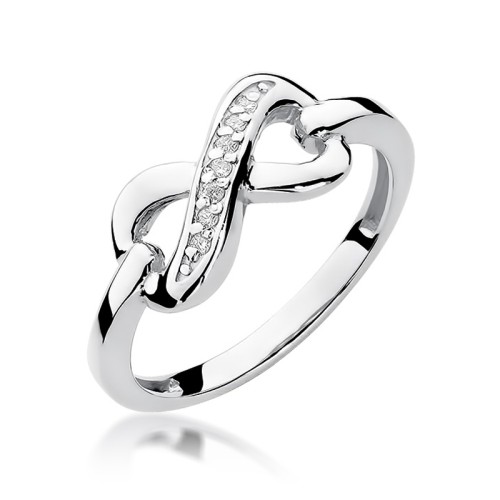 Pierścionek z białego złota z brylantami 0,04ct Obietnice W285 MARKO