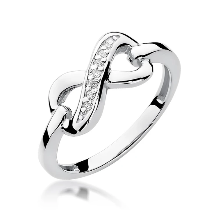 Pierścionek z białego złota z brylantami 0,04ct Obietnice W285 MARKO