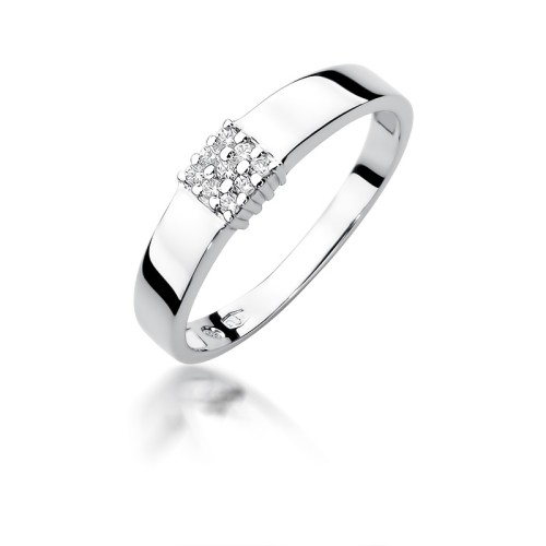 Pierścionek z białego złota 585 z brylantami 0,05ct W417-B585-B0.05 MARKO