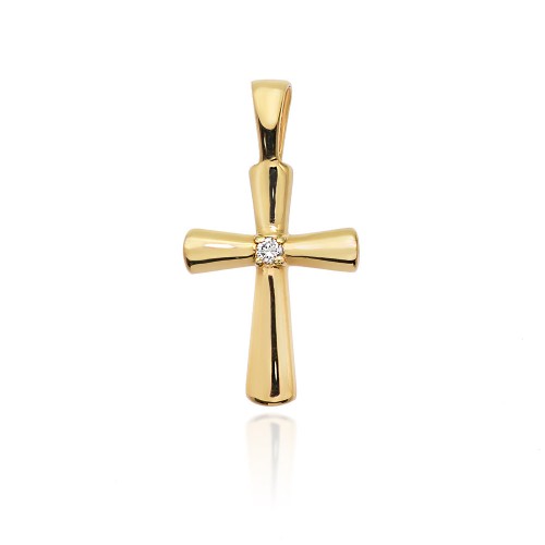 Złoty krzyżyk z brylantem 0,0145ct D264-585-B0.0145 MARKO