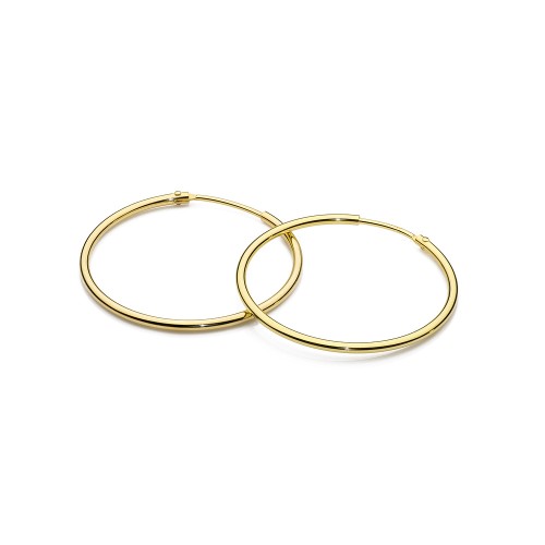 Srebrne pozłacane kolczyki kółka kreolki 3cm Jeso basic K305-925-Z marko