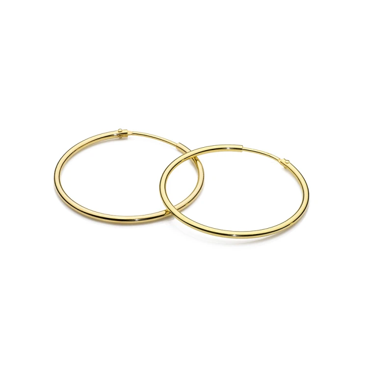 Srebrne pozłacane kolczyki kółka kreolki 3cm Jeso basic K305-925-Z marko