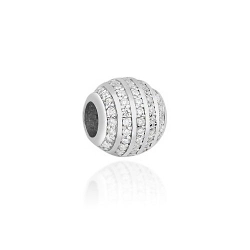 Srebrna zawieszka koralik Charms kulka z cyrkoniami Z048-925 MARKO