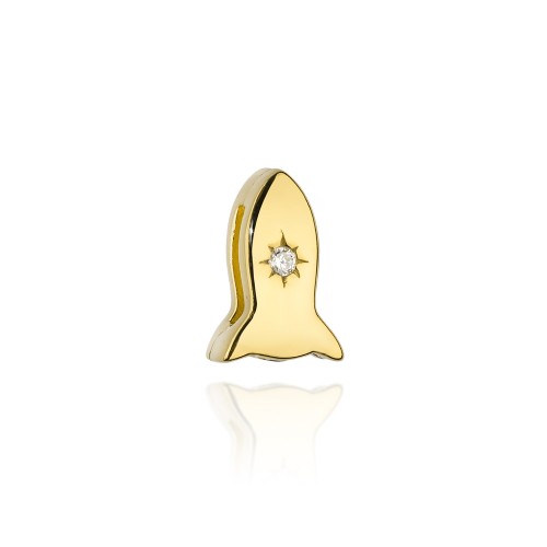 Pozłacana zawieszka płaska Charms rybka do bransoletki mesh Z178-925-Z marko