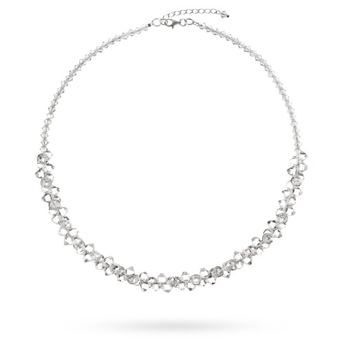 Naszyjnik ślubny z kryształami Swarovski srebro 925 NR5376 marko