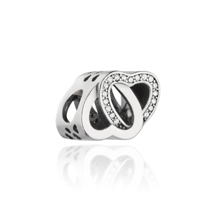 Wisiorek Charms zawieszka splecione serca cyrkonie Z384-925 MARKO
