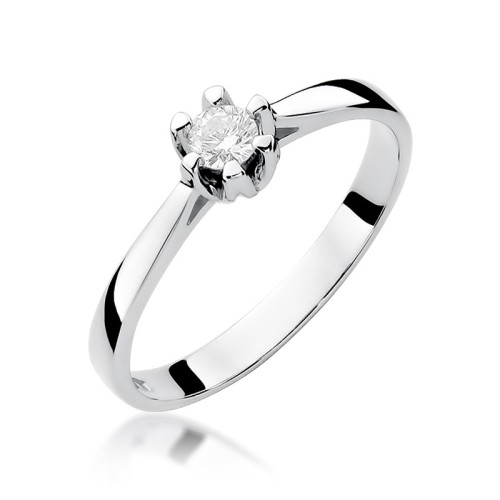 Zaręczynowy pierścionek białe żółte złoto brylant 0,12ct W299-585-B0.12 MARKO