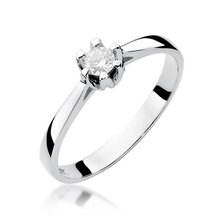 Zaręczynowy pierścionek białe żółte złoto brylant 0,12ct W299-585-B0.12 MARKO