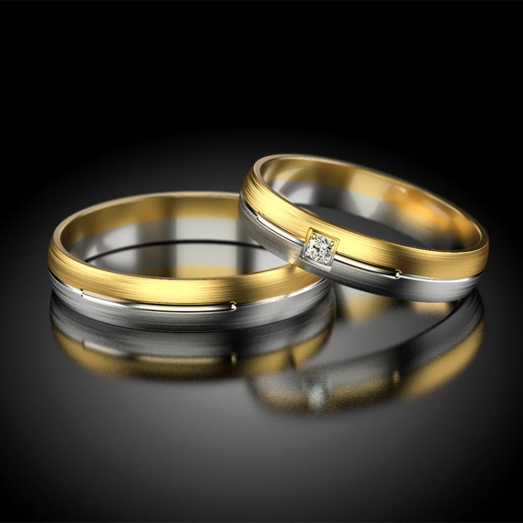 Obrączki ślubne Stelmach z brylantami ST236BR-585 MARKO