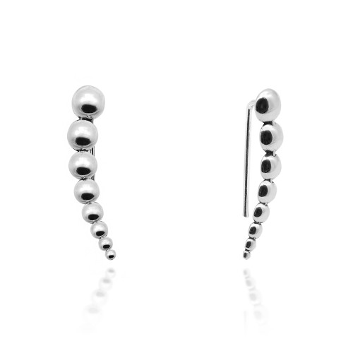 Srebrne kolczyki nausznice kuleczki ear crawlers konturówki Supreni K506-925 MARKO