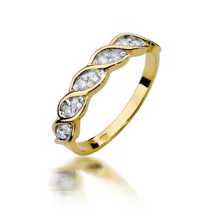 Złoty pierścionek 585 z brylantami 0,20ct Obietnice