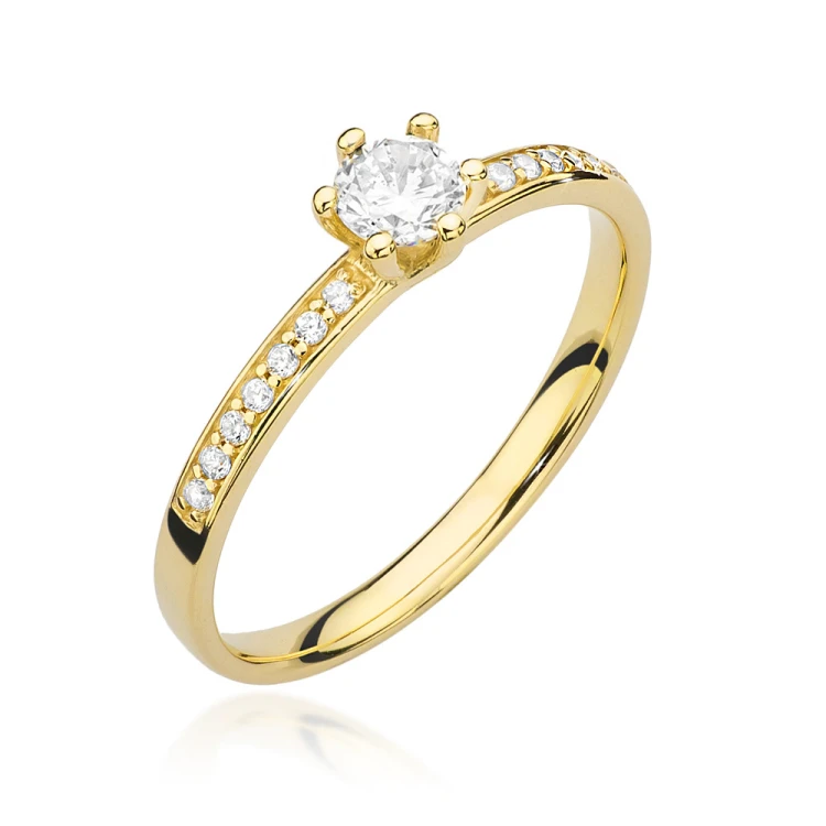 Złoty pierścionek z brylantami 0,37ct 585 Galaktyki W459B-585-B0.37 marko