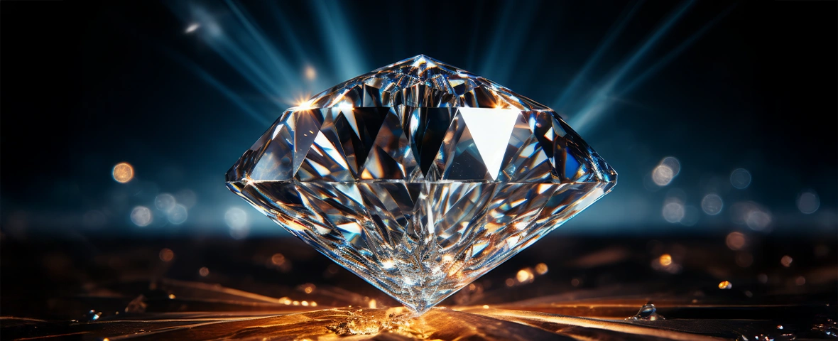 Największy diament na świecie- duży diament na ciemnym tle