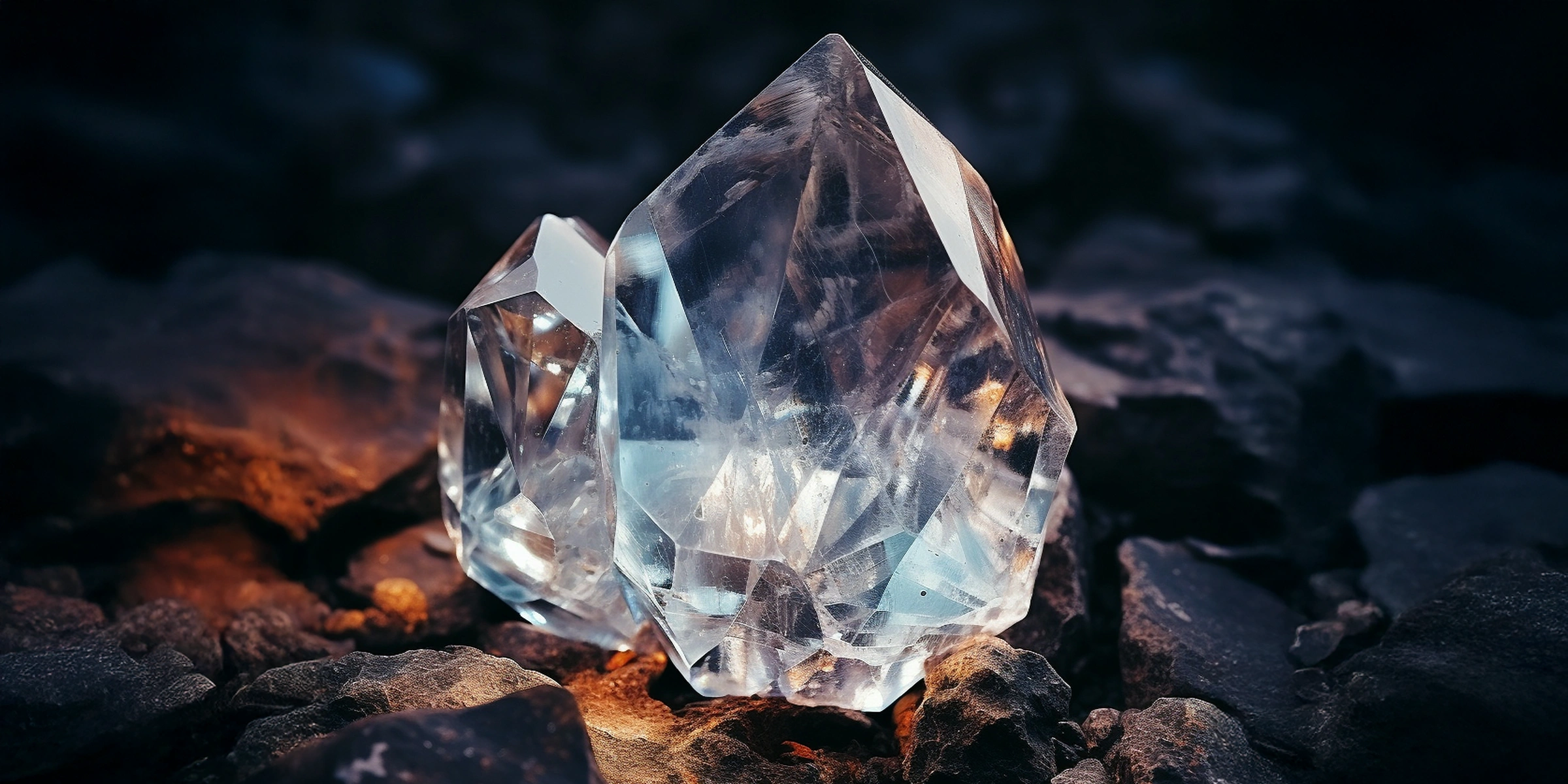 Jak powstają diamenty- duży diament na ciemnym tle 